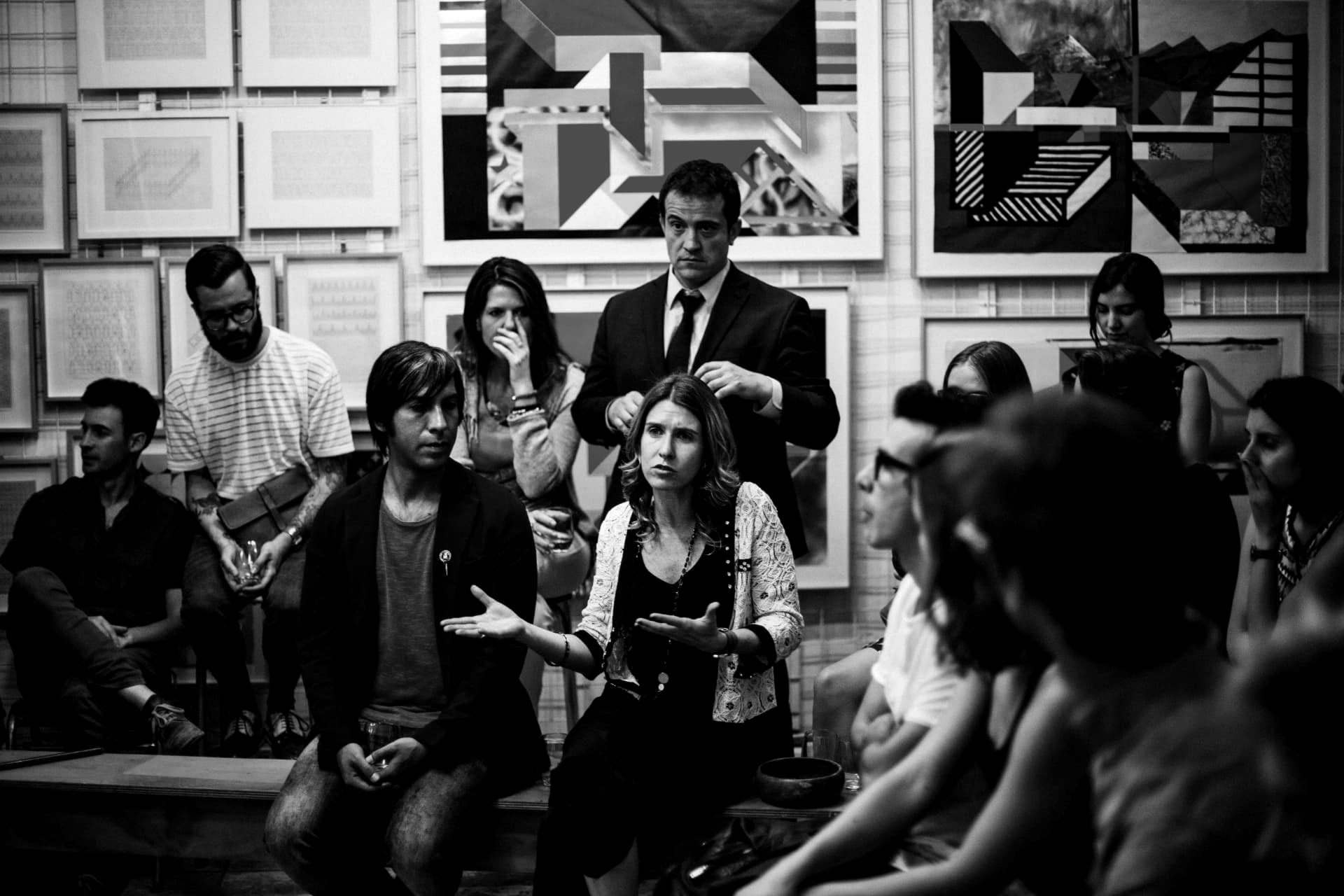 People in discussion during a group workshop
